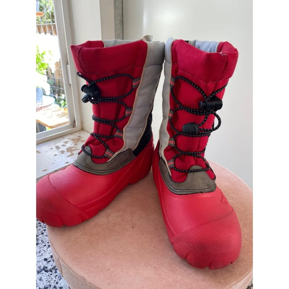 Crocs Snomini Snow Boots Kids C 12-13 Red Excellent Primaloft Insulated Winter